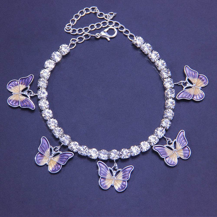 Dreamy Color Butterfly Anklet Drip-painted Beach Footwear - ZEYTONCART