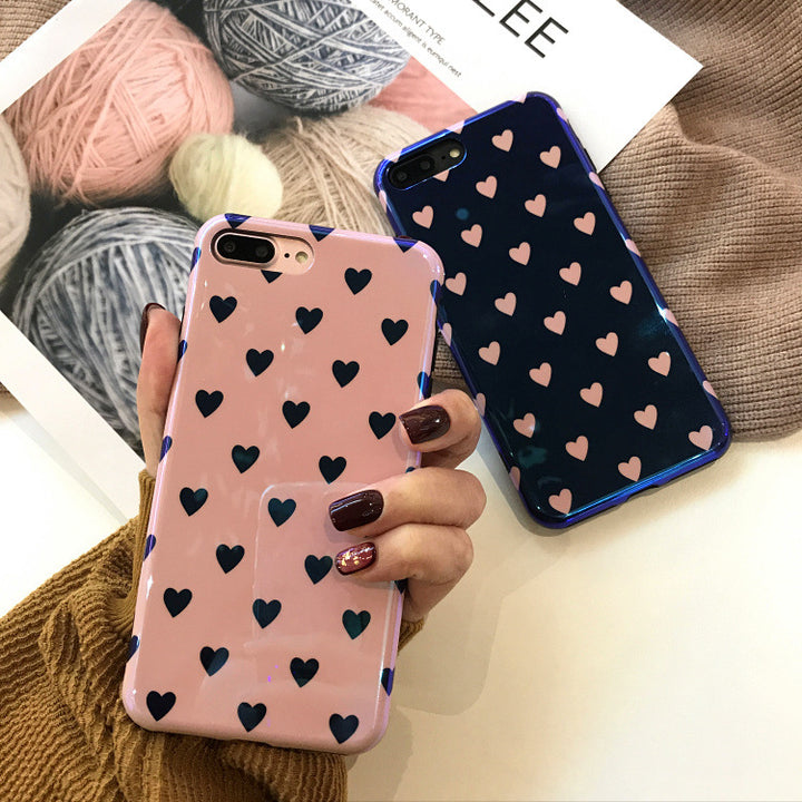 Blu-ray Laser Gradient Case For  Love Heart Phone Cases For Glossy Soft Silicon Back Cover - ZEYTONCART