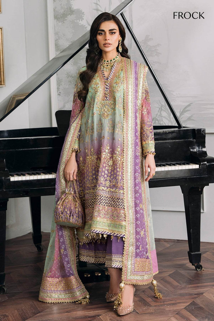 Opulent 3-Piece Chiffon Ensemble – Lilac & Mint Green Elegance EMBROIDERED CHIFFON CH12-08 UNSTITCHED - ZEYTONCART