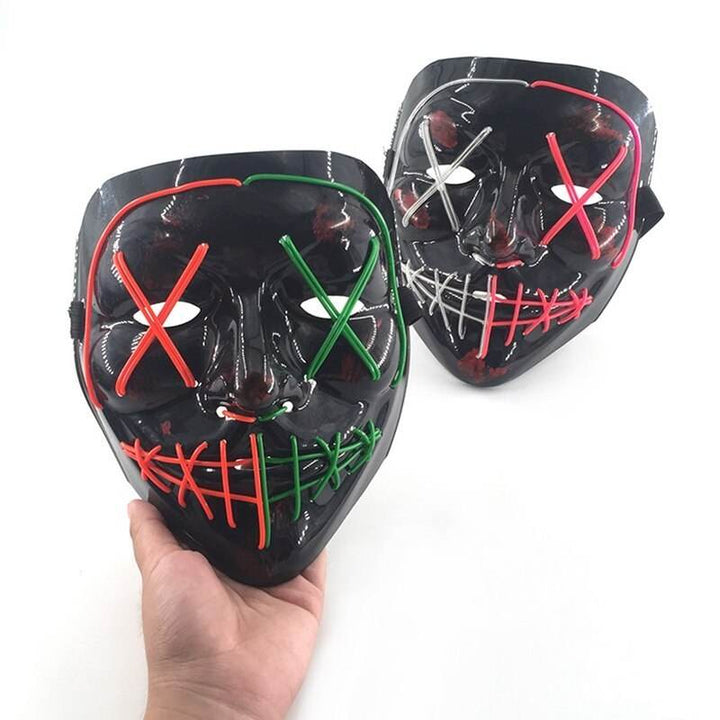 Scary face with blood horror thriller LED glow mask - ZEYTONCART