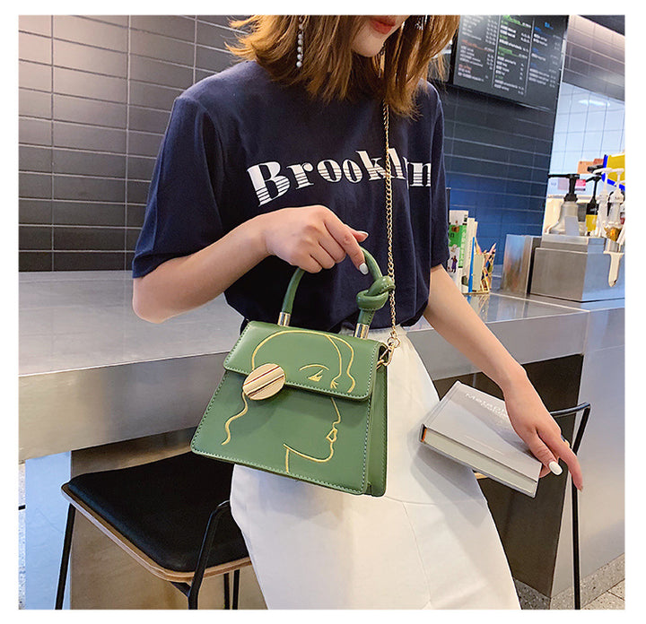 Fashion embroidered small square bag - ZEYTONCART