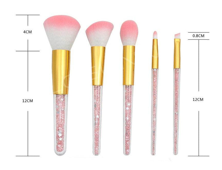 5 transparent handle makeup brushes - ZEYTONCART