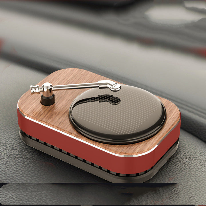 Solar Record Player Rotating Perfume Car Accessories Aromatherapy Decoration - ZEYTONCART