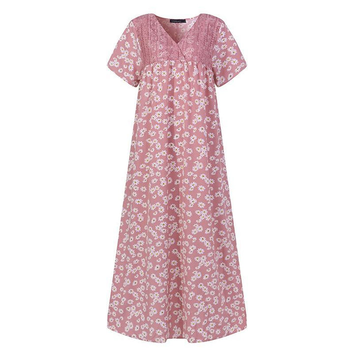 Floral short sleeve dress - ZEYTONCART