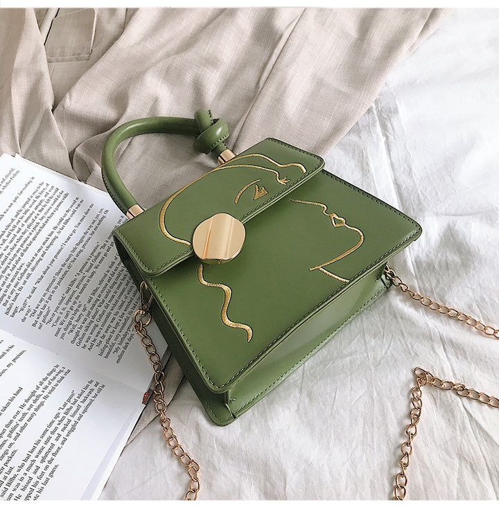 Fashion embroidered small square bag - ZEYTONCART