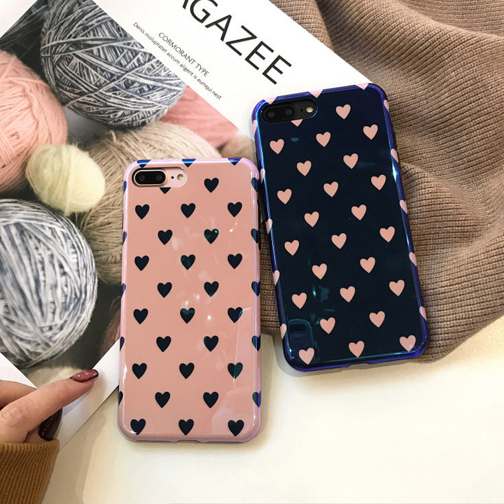 Blu-ray Laser Gradient Case For  Love Heart Phone Cases For Glossy Soft Silicon Back Cover - ZEYTONCART