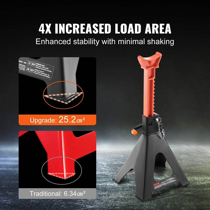 VEVOR Jack Stands, 6 Ton  13,000 Lbs Capacity Car Jack Stands Double Locking, 14.2 -23 Inch Adjustable Height, For Lifting SUV, Pickup Truck, Car And UTV ATV, Red, 1 Pair - ZEYTONCART