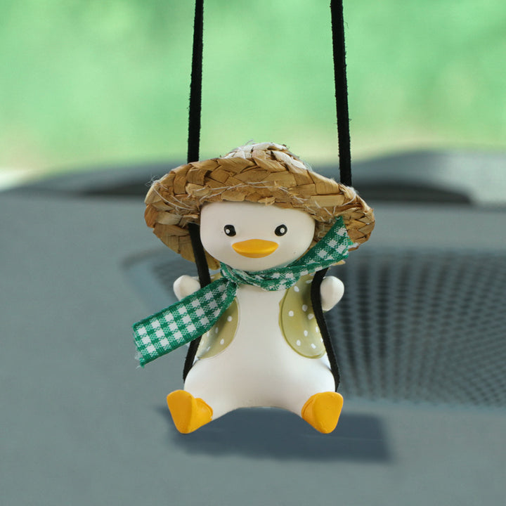 Car Pendant Cute Anime Little Duck Swing Auto Rearview Mirror Hanging Ornaments Interior Decoraction Accessories For Girls Gifts - ZEYTONCART