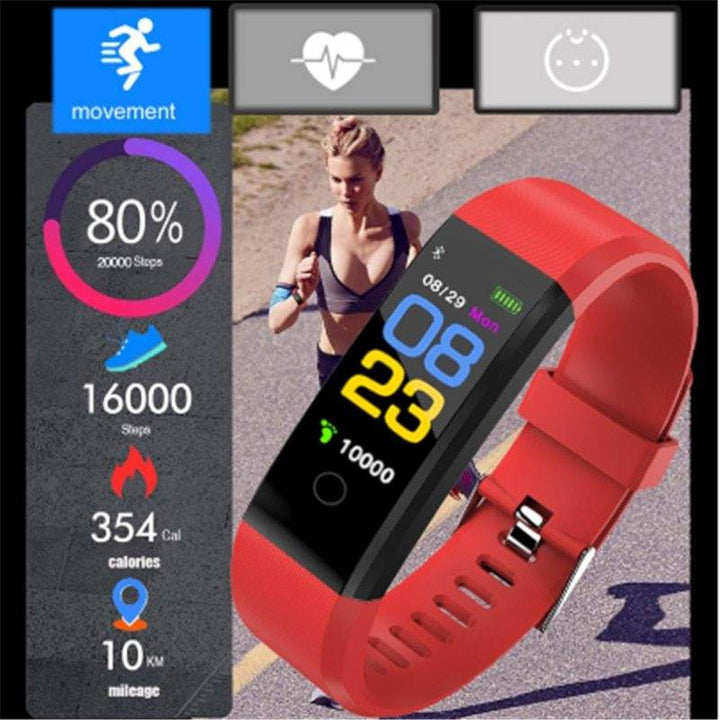 Screen Smart Wristband Heart Rate Monitor Fitness Activity Tracker 115plus Smart Band Color Blood Pressure Music Remote Control - ZEYTONCART