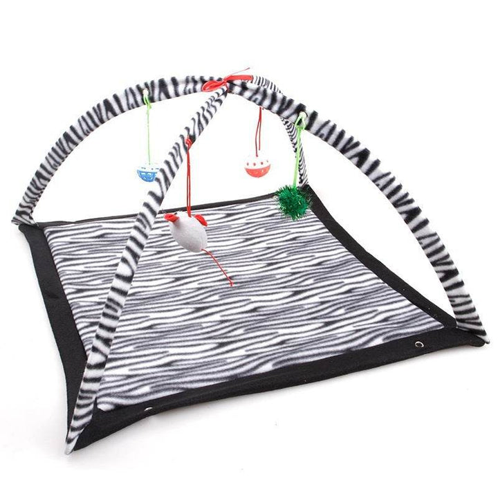 Cartoon Cat Play Tent Multifunctional Cat Hammocks Kitten Sleep Bed Foldable Cat Mat with Balls Cat Play House Toy - ZEYTONCART