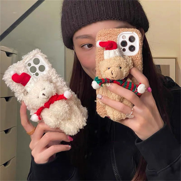 Christmas Bear Plush Mobile Phone Case - ZEYTONCART
