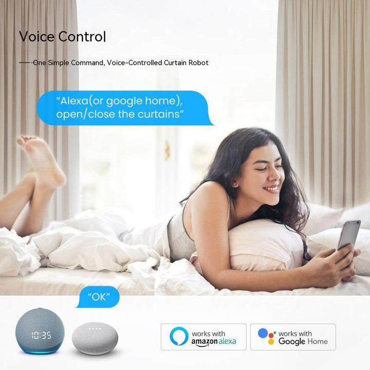 Wifi Curtain Robot Smart Home Roman Rod Electric Curtain Companion - ZEYTONCART