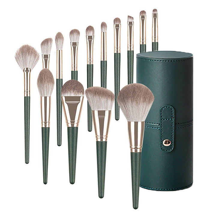 Green Cloud 14 Makeup Brushes Suit - ZEYTONCART