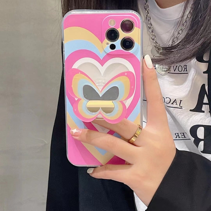 Color Butterfly Stand Silicone Phone Case - ZEYTONCART
