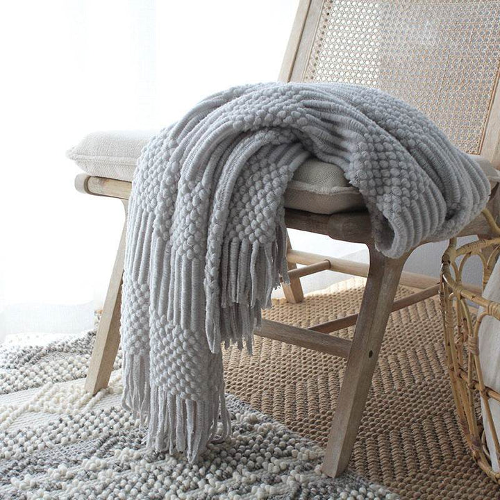 Nordic Knitted Blanket Woolen Blanket Blanket Bubble Blanket Sofa Blanket - ZEYTONCART