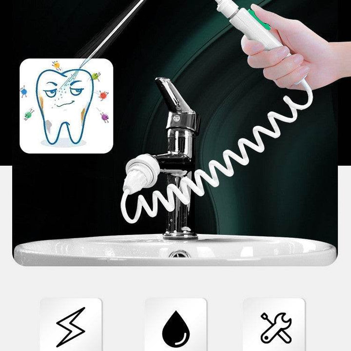 Faucet Irrigator 6 Jet Nozzles Portable Teeth Irrigators Water Jet Water Flosser Teeth Cleaning Tool - ZEYTONCART