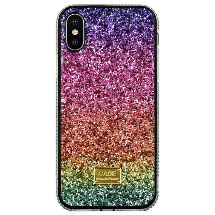 New Phone Case Suitable For Rainbow Pasted Leather Diamond Mobile Phone Case - ZEYTONCART