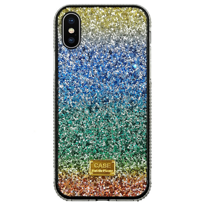 New Phone Case Suitable For Rainbow Pasted Leather Diamond Mobile Phone Case - ZEYTONCART