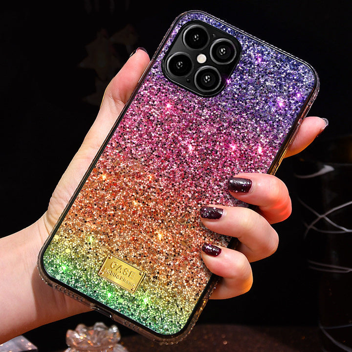 New Phone Case Suitable For Rainbow Pasted Leather Diamond Mobile Phone Case - ZEYTONCART
