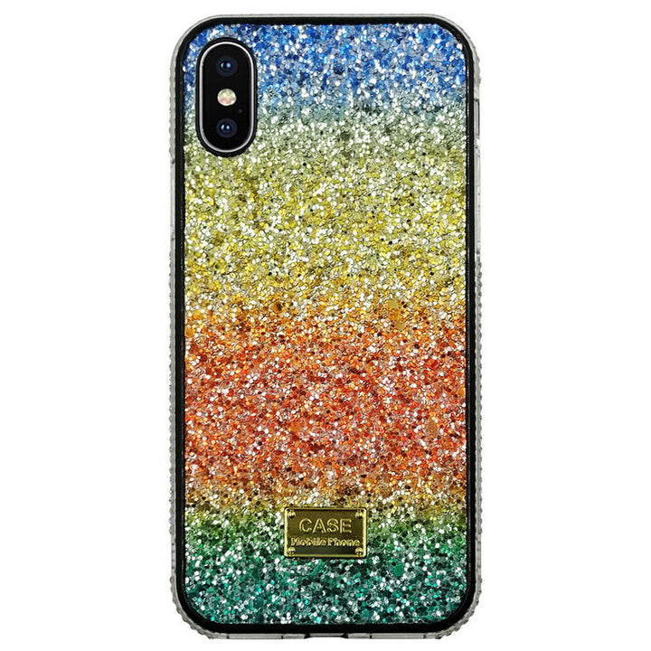 New Phone Case Suitable For Rainbow Pasted Leather Diamond Mobile Phone Case - ZEYTONCART