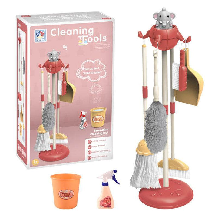 Kids Housework Tool Toys Plastic Cartoon Pretend Play Cleaning Broom Mop Brush Set Educational Toys For Children Gift - ZEYTONCART