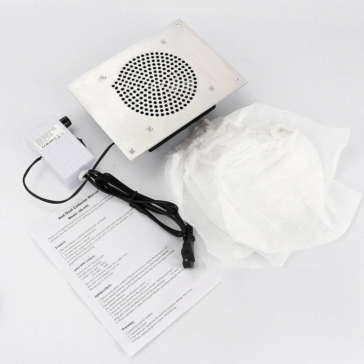 Desk Nail Dust Collector Nails Machine Tools Equipment Nail Pedicure Art Vacuum Cleaner with Collecting Bag - ZEYTONCART