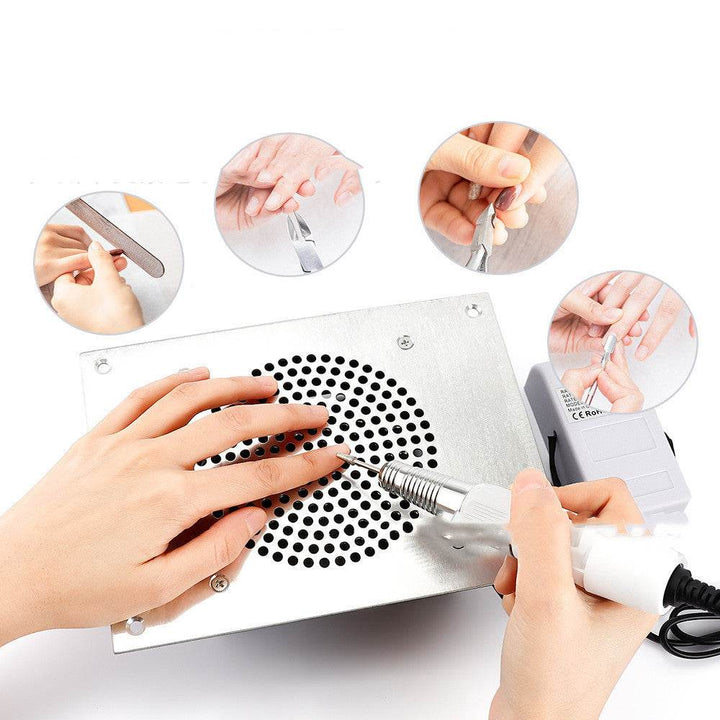 Desk Nail Dust Collector Nails Machine Tools Equipment Nail Pedicure Art Vacuum Cleaner with Collecting Bag - ZEYTONCART