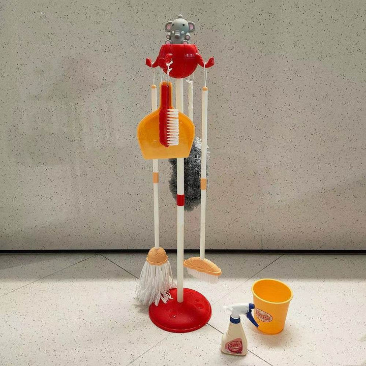 Kids Housework Tool Toys Plastic Cartoon Pretend Play Cleaning Broom Mop Brush Set Educational Toys For Children Gift - ZEYTONCART