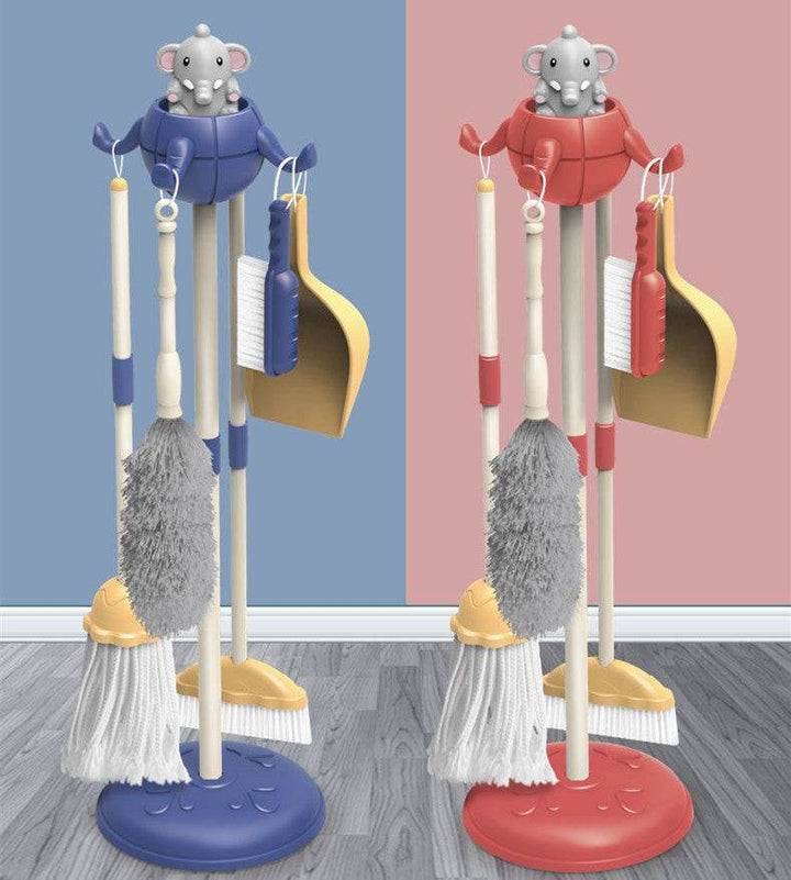 Kids Housework Tool Toys Plastic Cartoon Pretend Play Cleaning Broom Mop Brush Set Educational Toys For Children Gift - ZEYTONCART