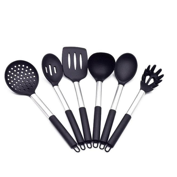 6-Piece Kitchen Utensils With Stainless Steel Silicone Tail Ring - ZEYTONCART