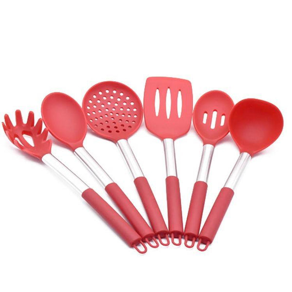 6-Piece Kitchen Utensils With Stainless Steel Silicone Tail Ring - ZEYTONCART