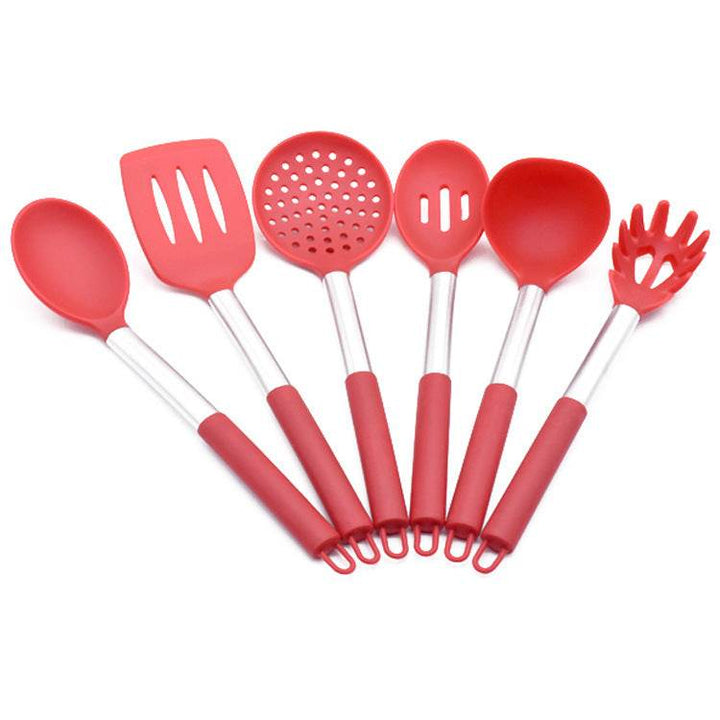 6-Piece Kitchen Utensils With Stainless Steel Silicone Tail Ring - ZEYTONCART