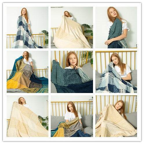 Blanket Sofa Blanket Fleece Blanket Plush Leisure Blanket Literary Cover Blanket - ZEYTONCART