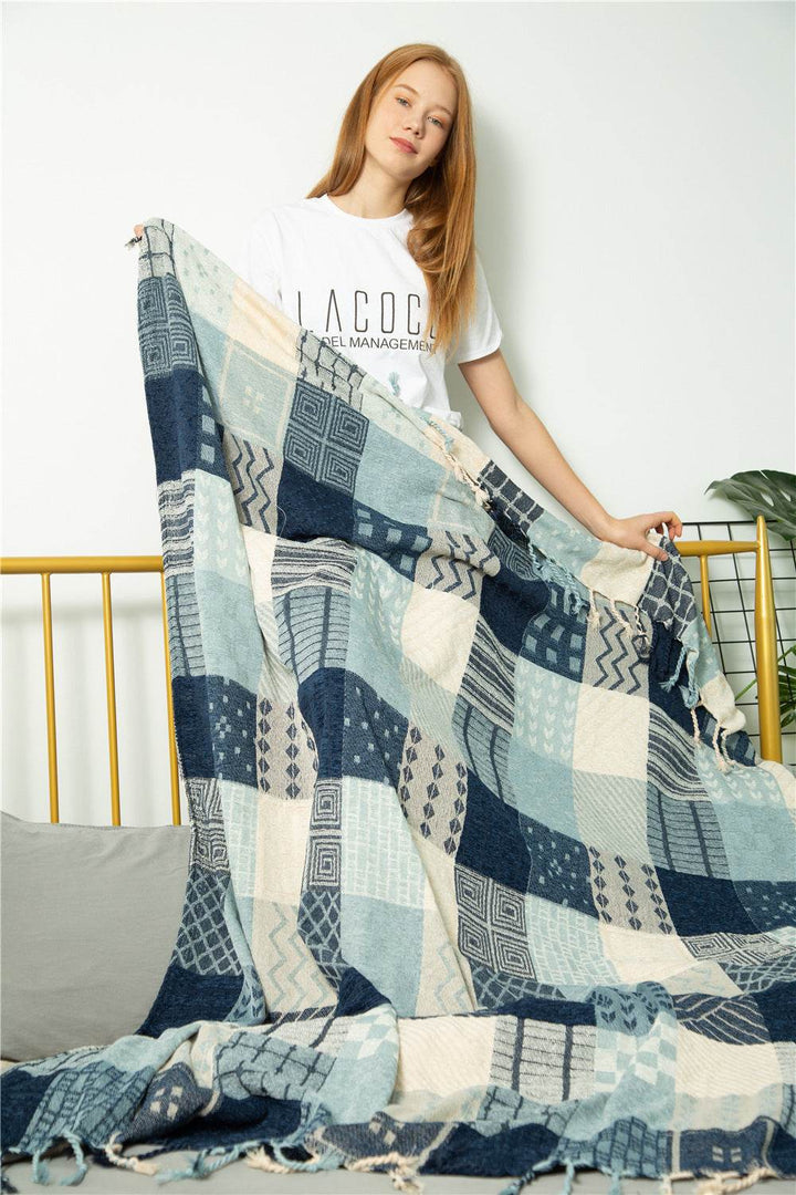 Blanket Sofa Blanket Fleece Blanket Plush Leisure Blanket Literary Cover Blanket - ZEYTONCART