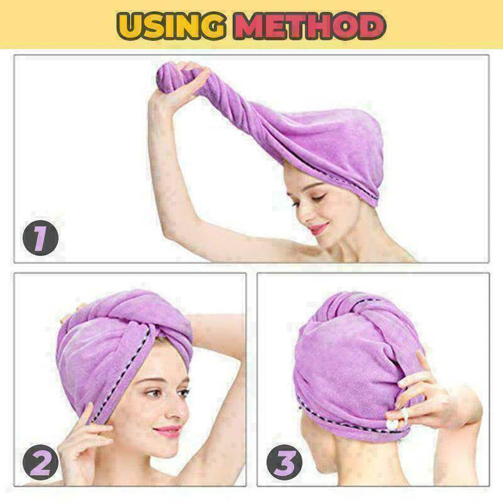 Microfiber Absorbent Dry Hair Cap Wiping Hair Towel Shower Cap - ZEYTONCART