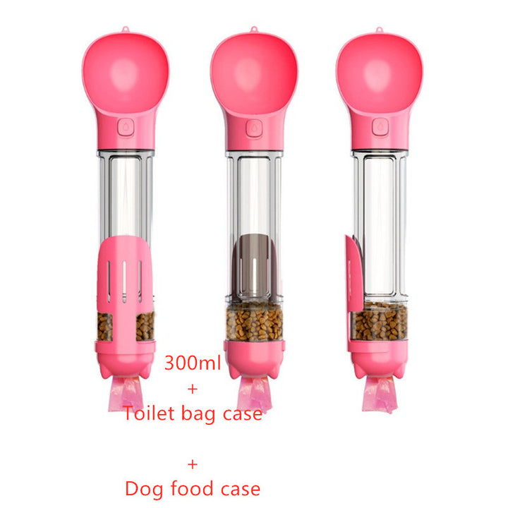 Pet Water Bottle Feeder Bowl Garbage Bag Storage Portable Pet Outdoor Travel 3 In 1 Dog Water Bottle - ZEYTONCART