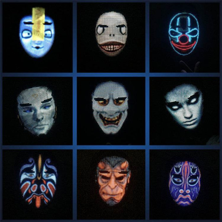 New Arrival LED Mask Face-changing Glowing Mask APP Control DIY Shining Mask for Holiday DJ Party Carnival - ZEYTONCART