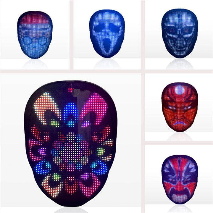 New Arrival LED Mask Face-changing Glowing Mask APP Control DIY Shining Mask for Holiday DJ Party Carnival - ZEYTONCART