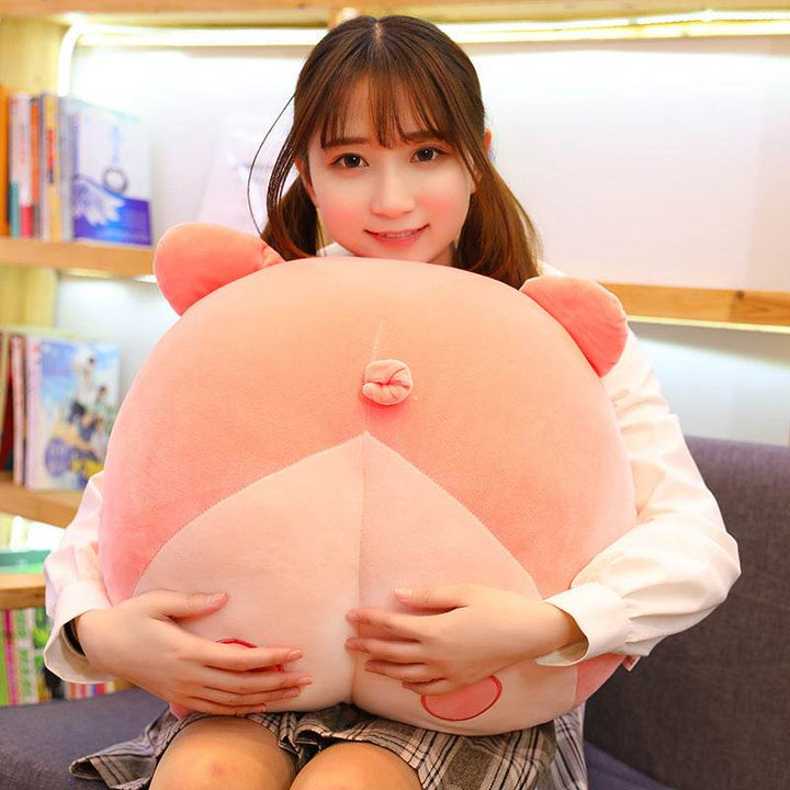 Cute corgis Dog Butt Plush Pillow Stuffed Cartoon Animals Cat Tail Pink Ass Egg Piggy Buttoms Chair Seat Cushion Gift For Kids - ZEYTONCART