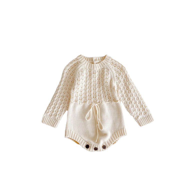 Girl Baby Knitted Hollow Waist Girdle Long Sleeves Harpy Dress Triangle - ZEYTONCART