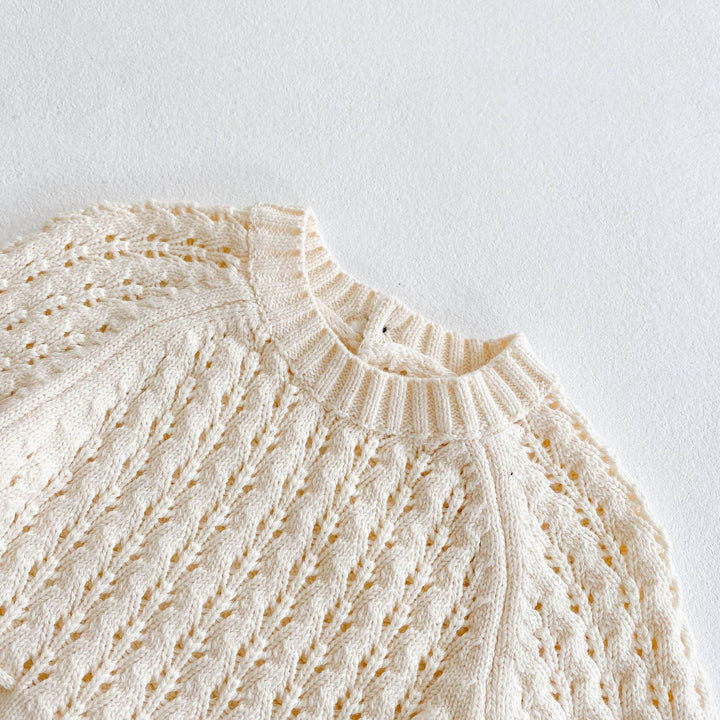 Girl Baby Knitted Hollow Waist Girdle Long Sleeves Harpy Dress Triangle - ZEYTONCART