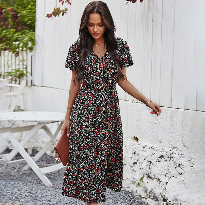 Women's Retro Floral Floral Sexy Long Dress - ZEYTONCART