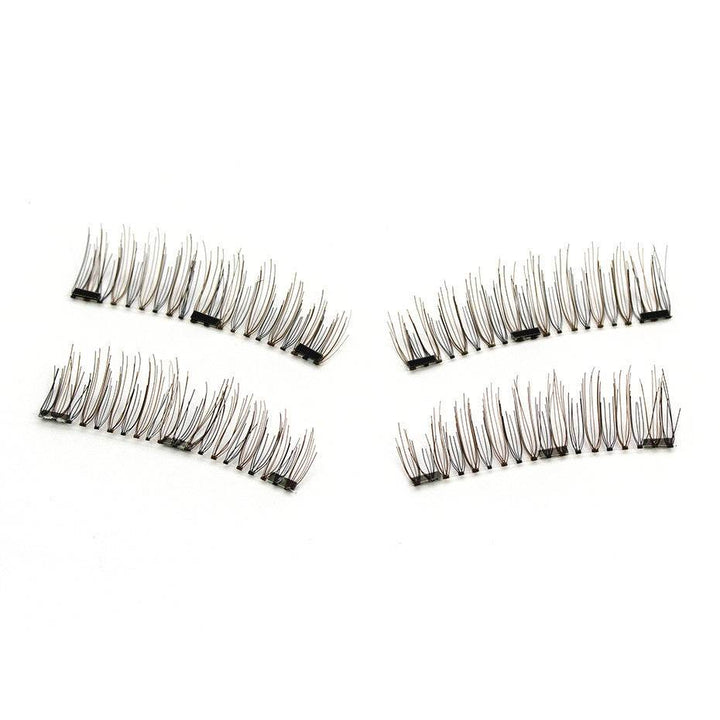 Three Magnetic Glue-Free Magnetic Eyelashes Small Round Box Magnet False Eyelashes - ZEYTONCART