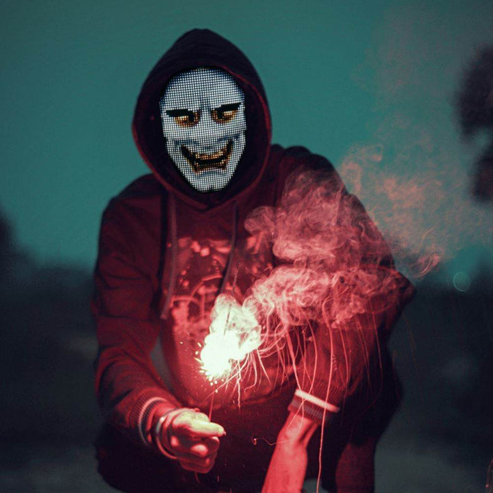 New Arrival LED Mask Face-changing Glowing Mask APP Control DIY Shining Mask for Holiday DJ Party Carnival - ZEYTONCART