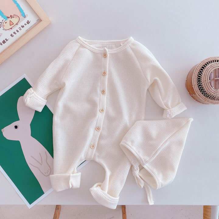 MILANCEL Summer New Baby Clothes Knitted Long Sleeves Toddle Romper Simple Casual Infant Outfit - ZEYTONCART