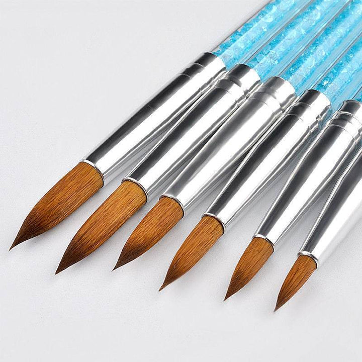 Set Of 6 Blue Transparent Crystal Pens With Diamonds - ZEYTONCART