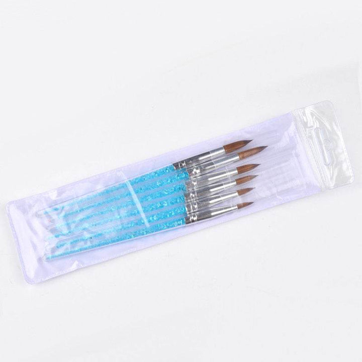 Set Of 6 Blue Transparent Crystal Pens With Diamonds - ZEYTONCART