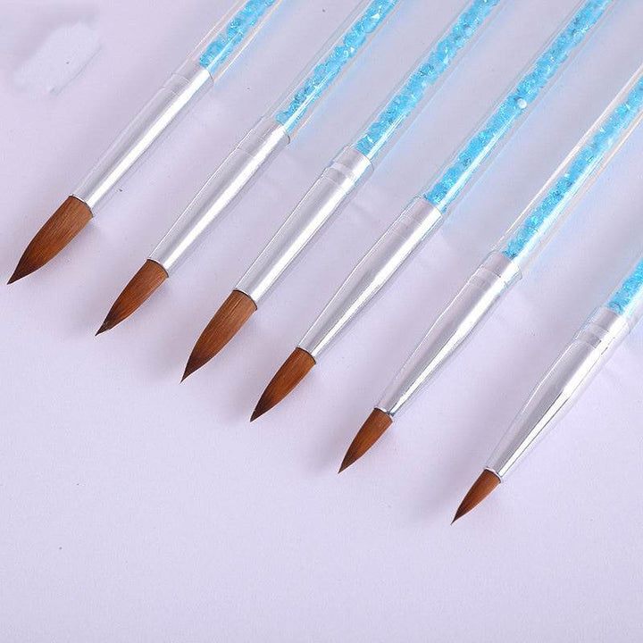 Set Of 6 Blue Transparent Crystal Pens With Diamonds - ZEYTONCART
