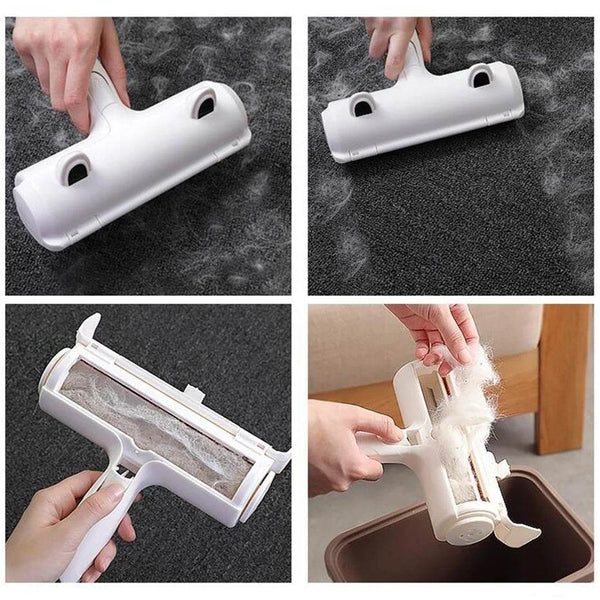 2-Way Pet Hair Remover Roller Lint Remove Brush Dog Cat Hair Clothes Carpet Cleaning Brush Fuzz Shaver - ZEYTONCART