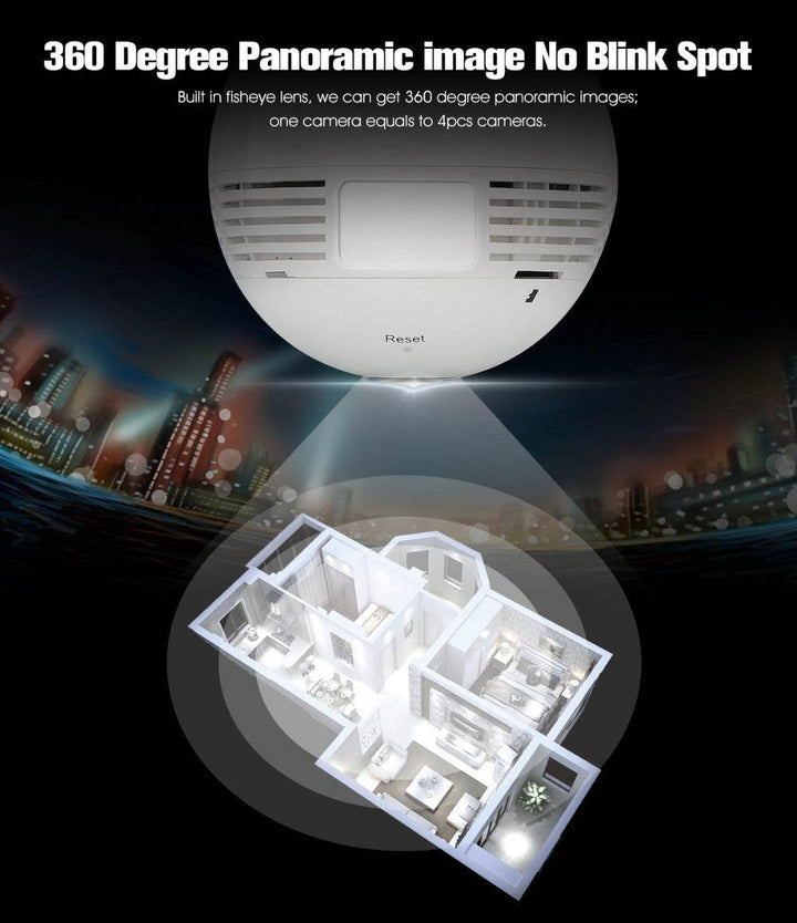 Bulb Camera Lcsee Cctv Security Ip Wireles VR 360 Cameras - ZEYTONCART